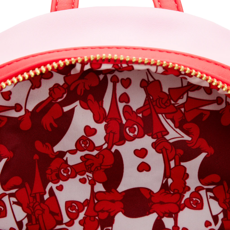 LOUNGEFLY DISNEY ALICE IN WONDERLAND PAINTING THE ROSES RED MINI BACKPACK