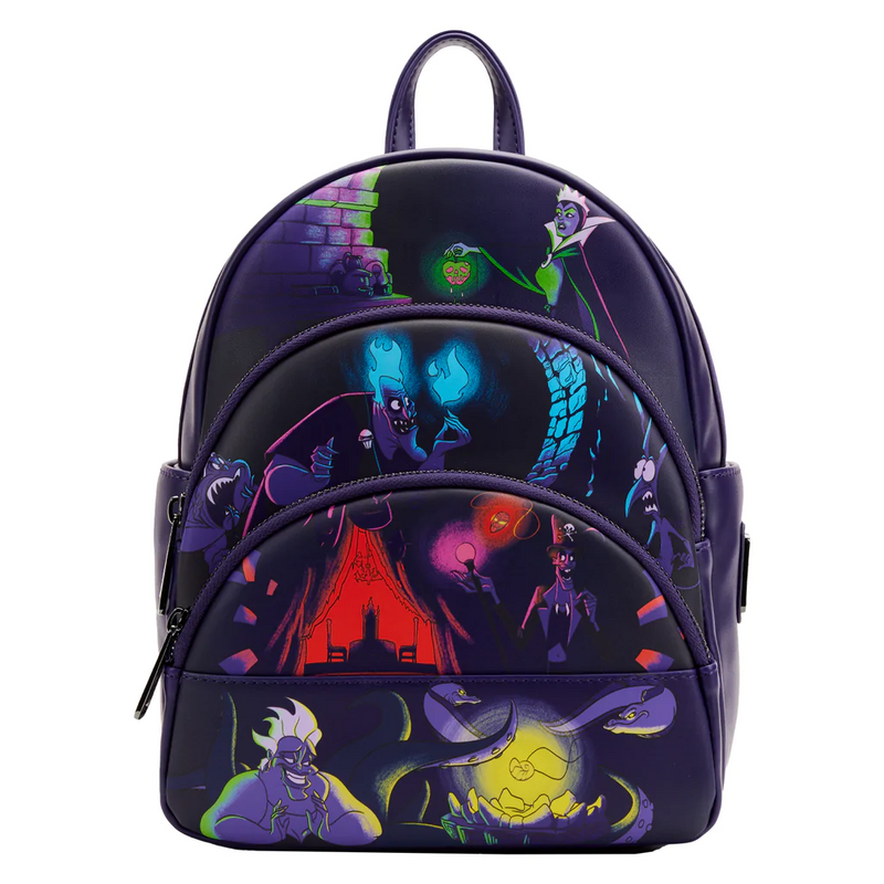 LOUNGEFLY Disney Villains Glow in the Dark Mini Backpack PRE ORDER LATE SEPT
