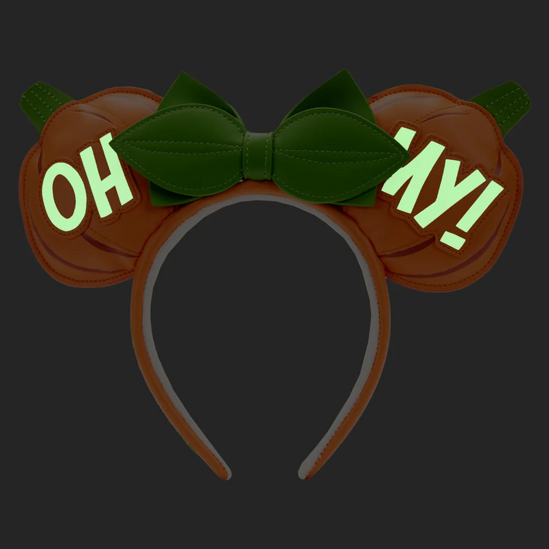LOUNGEFLY Disney Minnie Mouse "Oh My!" Pumpkin Glow Ear Headband IN STOCK!
