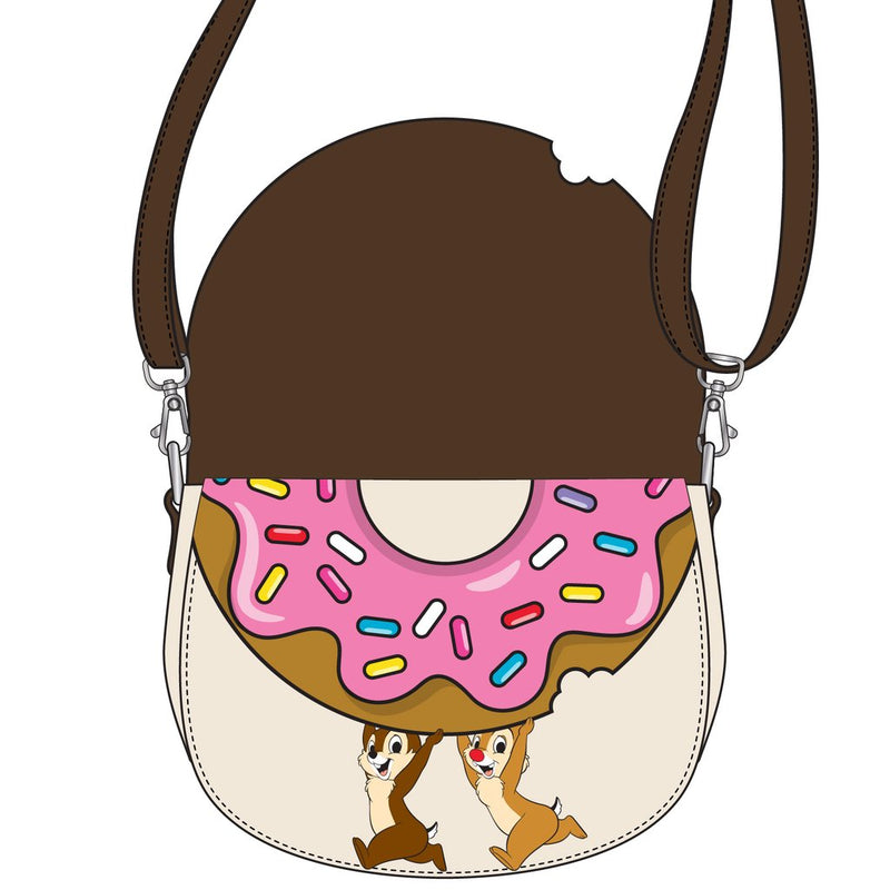 LOUNGEFLY DISNEY CHIP AND DALE SWEET TREATS CROSSBODY BAG