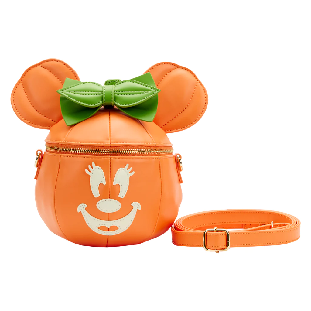 disney mickey mouse pumpkin mini backpack by loungefly LOUNGEFLY DISNEY MINNIE MOUSE GLOW FACE PUMPKIN CROSSBODY GLOW IN THE – Collectors Outlet llc