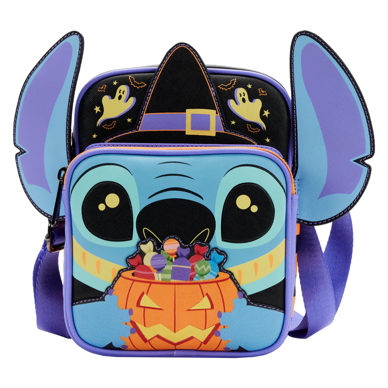 LOUNGEFLY Disney Lilo and Stitch Glow Halloween Candy Cosplay Passport Bag  IN STOCK!