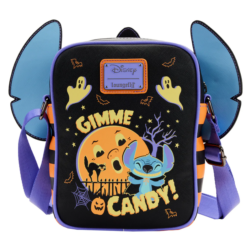 LOUNGEFLY Disney Lilo and Stitch Glow Halloween Candy Cosplay Passport Bag  IN STOCK!