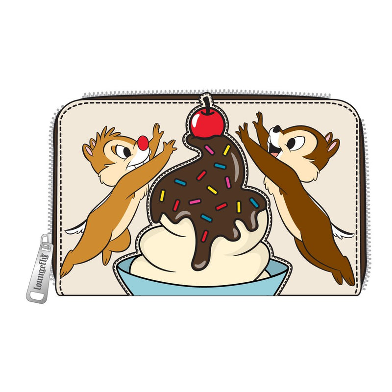LOUNGEFLY DISNEY CHIP AND DALE SWEET TREATS ZIP AROUND WALLET