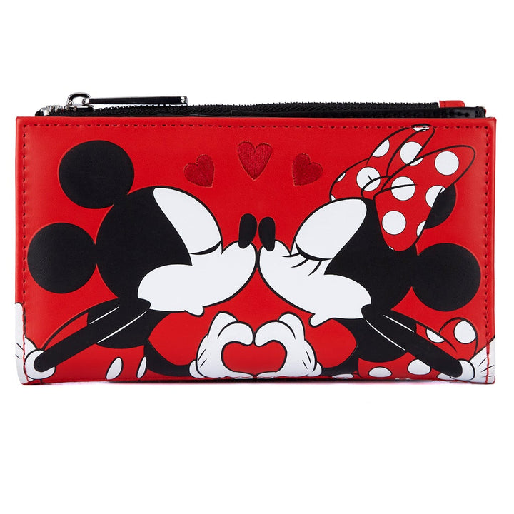 LOUNGEFLY DISNEY Mickey and Minnie Mouse Valentines Flap Wallet