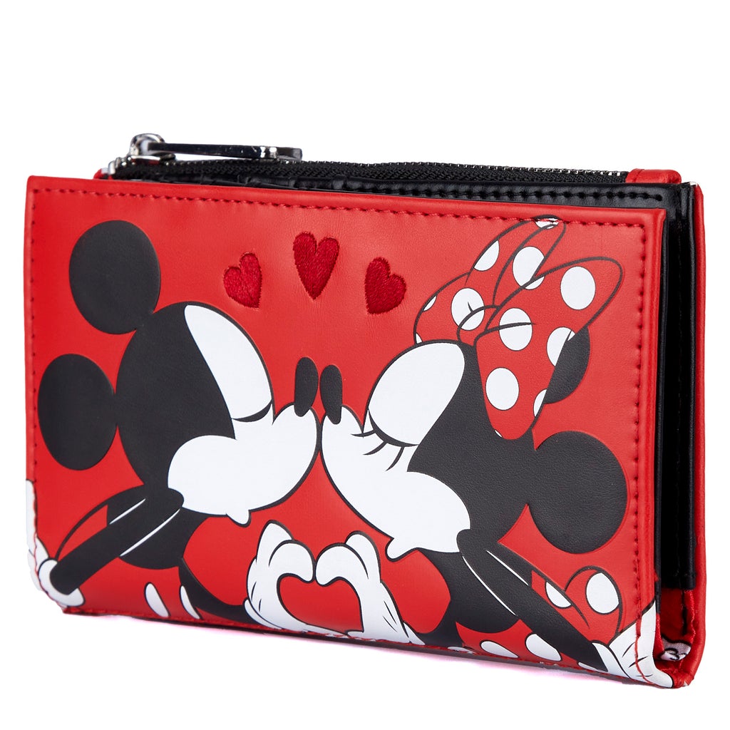 折りたたみ財布 Loungefly Mickey and Minnie Mouse Love Flap Wallet LOUNGEFLY DISNEY Mickey and Minnie Mouse Valentines Flap
