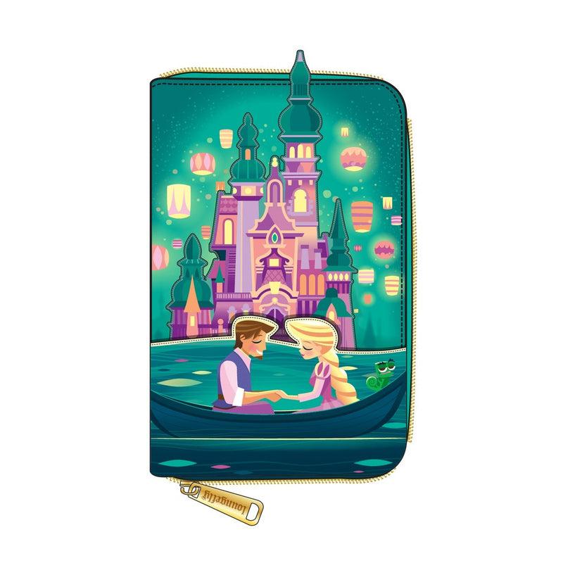 LOUNGEFLY Disney Tangled Rapunzel Castle Zip Around Wallet