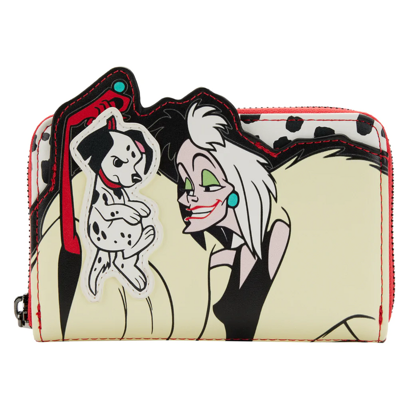 LOUNGEFLY Disney 101 Dalmatians Cruella De Vil Villains Scene Zip Around Wallet