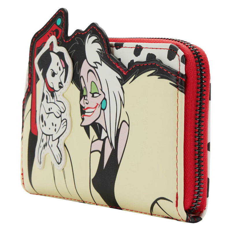 LOUNGEFLY Disney 101 Dalmatians Cruella De Vil Villains Scene Zip Arou Collectors Outlet llc