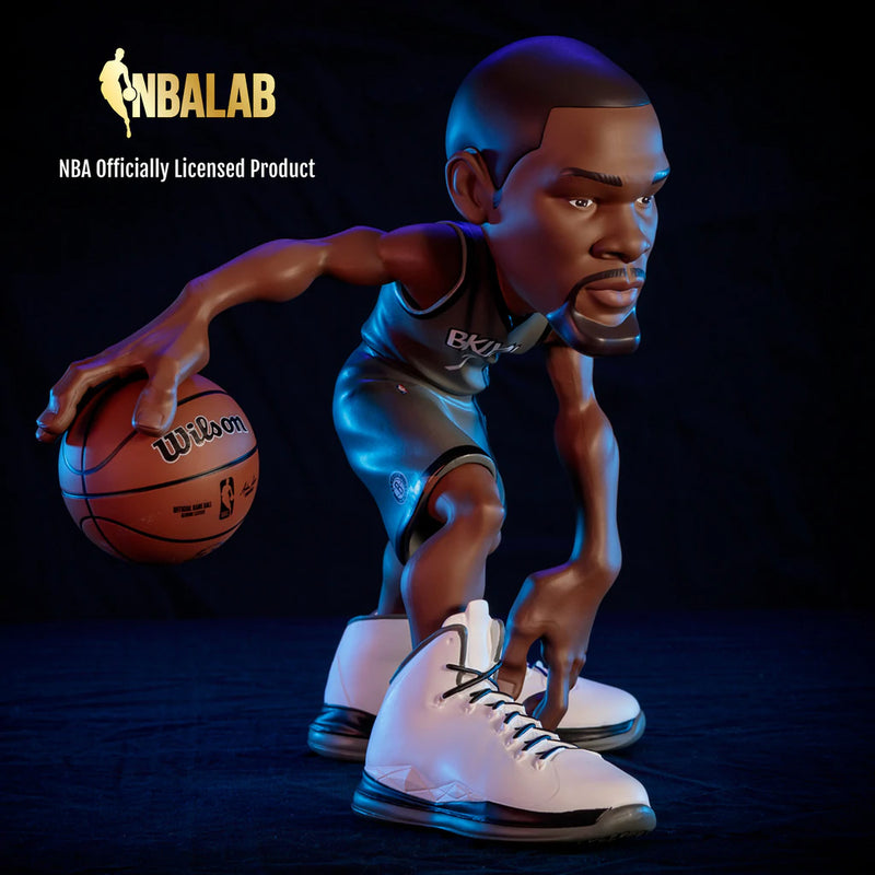 2022 SMALL-STARS NBA KEVIN DURANT NETS 12" FIGURE GREY JERSEY W/ WILSON BALL LIMITED TO 500