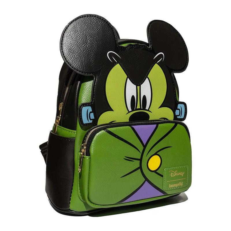 LOUNGEFLY DISNEY Mickey Mouse Frankenstein Mickey Cosplay Mini-Backpack - EE Exclusive Glow in the Dark Face