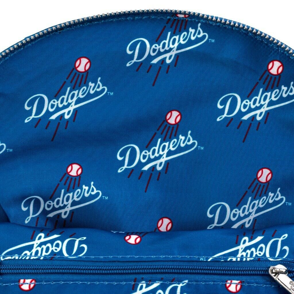 LOUNGEFLY MLB LOS ANGELES DODGERS SATIN CHENILLE LOGO JACKET