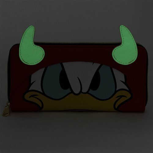 LOUNGEFLY DISNEY Donald Duck Devil Cosplay Wallet - EE Exclusive Glow in the Dark Horns